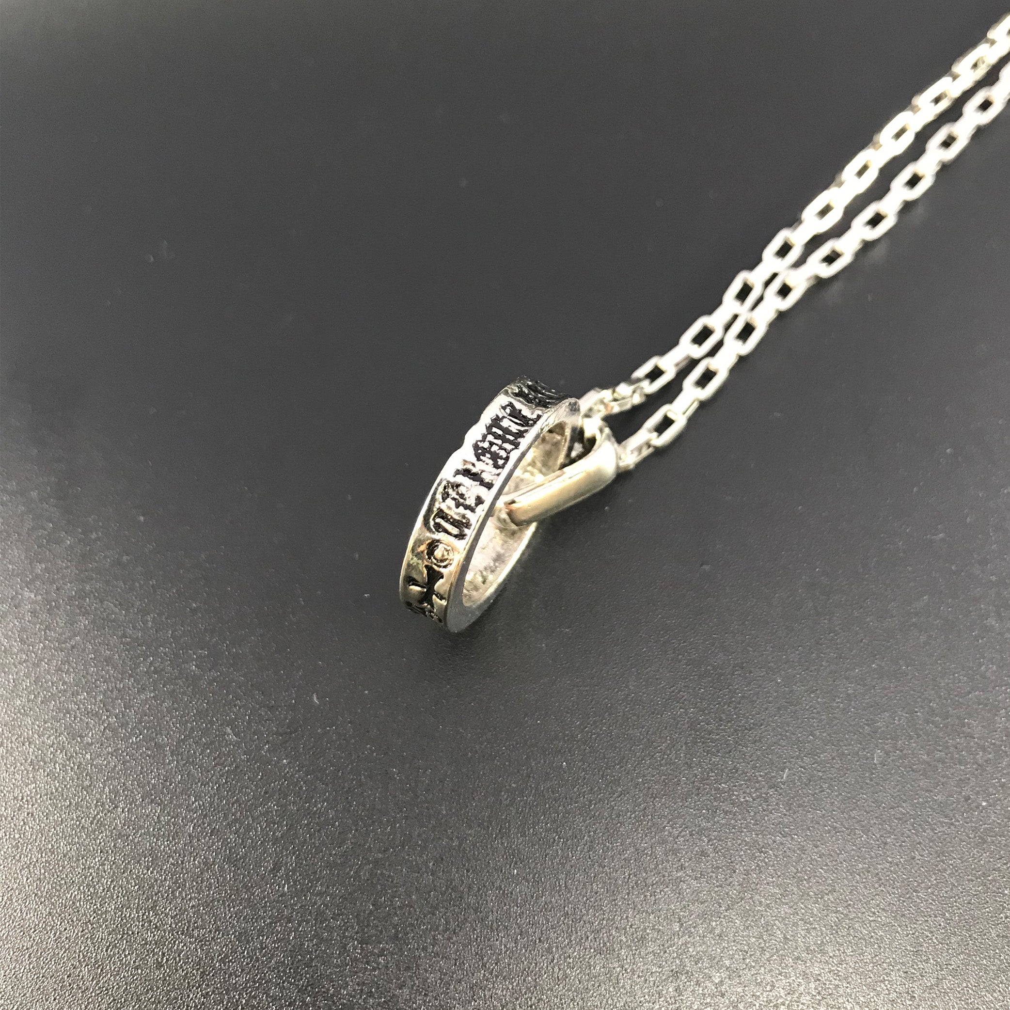 Men Necklace with Ring Pendant