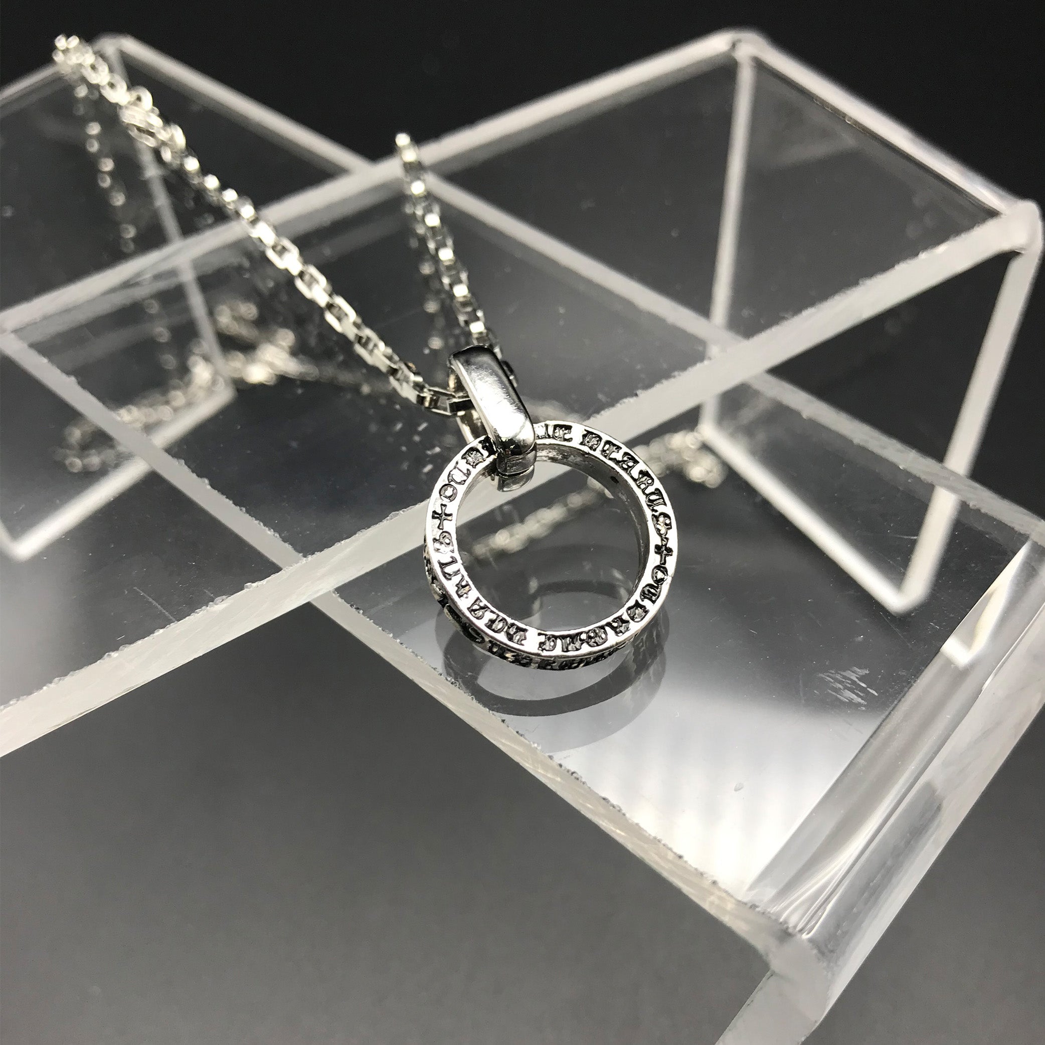 Men Necklace with Ring Pendant