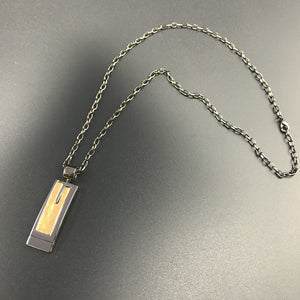 Men Necklace with a Letter G Plate